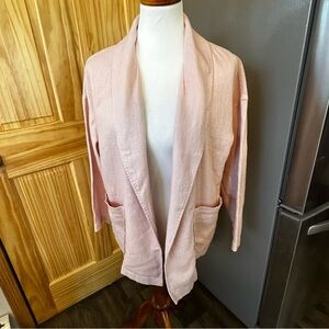 Eileen Fisher Light Pink Open-Front Women's Linen Jacket size XXS